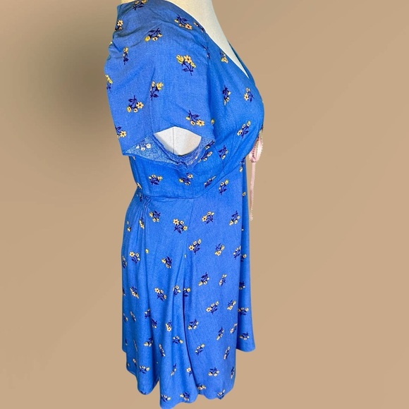 NWT Free People ‘Everyone’s Favorite Mini Dress’ in “Dutch Blue Combo” Size XS - Picture 14 of 16